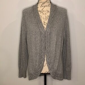 Liz Claiborne open front cardigan sweater cable detail XL
